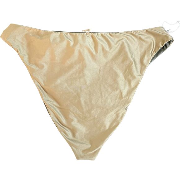 Good American Reversible Good Waist Cheeky Bottom 8 5XL High Shine Sage Gold NWT - Picture 3 of 13